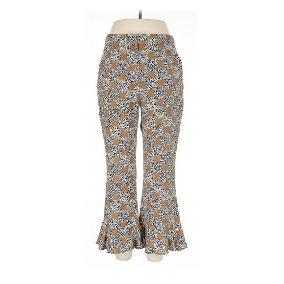 Topshop Pants - Topshop Leopard Spot Frill Trousers High Waist Crop Pants Ruffle Hem Boho Sz 10